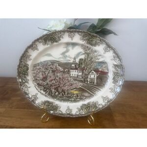 Vintage Johnson‎ Brothers Friendly Village Brown Village Green Oval Platter
